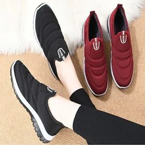 여성 겨울 기모신발 털운동화 슬립온 따뜻한 방한화-WD93C12