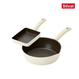 국내생산 향균 99.89% 실바트 순수 IH 프라이팬 2종 세트(18사각/24멀티팬)