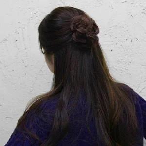 묶음머리 밝은갈색 똥 염색 가발 한복 집게핀-WFHO1BP