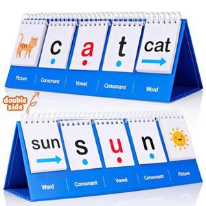 CVC 단어 게임 1학년 교실 필수품 유치원 1학년 2학년 파닉스 게임 시각 단어 플래시 카드 철자 읽기 유치