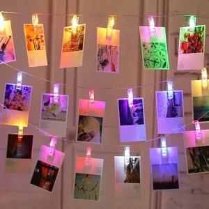 40구 LED 클립 집게 전구 6M (컬러 점멸)/인테리어/이벤트/생일/파티/캠핑/장식등/조명/와이어/포토/가랜드