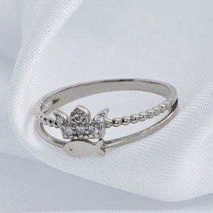 [엘렌쥬얼리]925 Silver 큐빅 왕관 물고기 레이어드 미스 링 반지