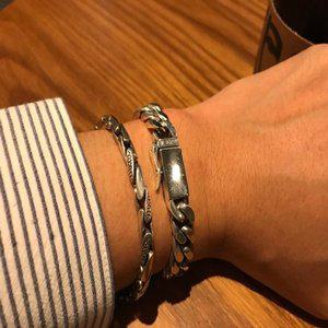 모던 8mm(10D)은팔찌 남자 여자 실버 체인 친구 선물 10돈팔찌