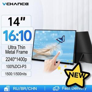 100% 호환 VCHANCE 14'' 2K 터치스크린 휴대용 모니터 2240x1400p 100%DCI-P3 노트북 Xbox 스위치 ps5 Mac