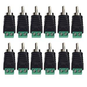 스피커 와이어용 QLXHBOT RCA 플러그, RCA에서 AV 나사 단자 커넥터, 오디오/비디오 와이어 커넥터 솔더리스 어댑터 12Pcs