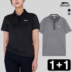 슬레진저_원플원 여성 펀칭 카라 반팔티