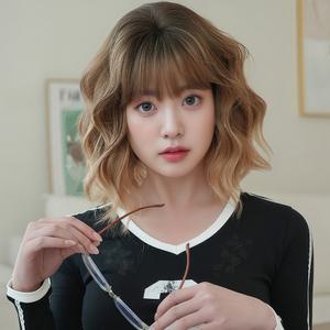 키라비 여성 가발 통가발 웨이브 단발머리 40cm DTF0169