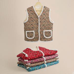 할머니 털 조끼 꽃무늬 누빔 김장 빅사이즈 시골 엄마