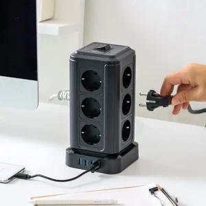 텔로 usb 수직 타워형 고용량 멀티탭 16구(콘센트12구+usb포트4구) 콘센트