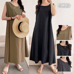 이삐다 국내생산 여성 여름을 위한 나일론 쿨 터치 맥시 롱 원피스 IBBD25_AK11