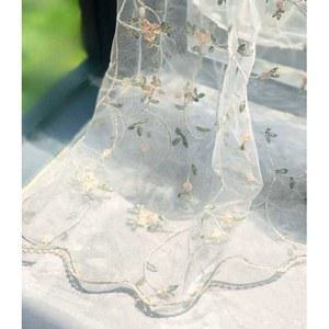 야드 신선한 원단 오간자 장미 스파클 자수 레이스 칼라 소품 액세서리 수용성