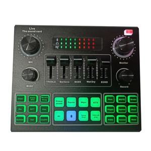 2022 새로운 V9 블루투스 사운드 카드 USB 헤드셋 마이크 웹 캐스트 라이브 전화 컴퓨터 노래