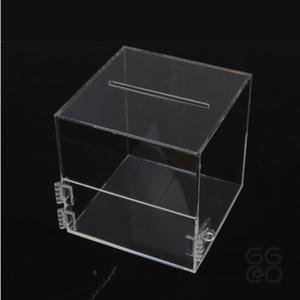 GGRO 투명 아크릴 미니 투표함 잠금형 건의함 투명저금통