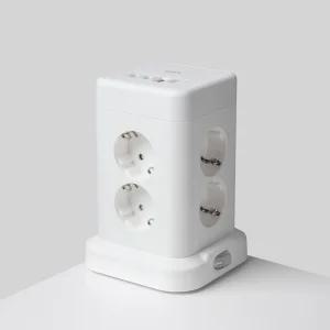 지클릭커 타워 8구 고용량 4000W USB 출력 멀티탭 NP708PD 화이트