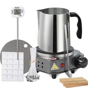 핫 플레이트가 포함된 BBAXI 캔들 제작 키트, 캔들 제작용 멜터, 멜팅 포트가 있는 초보자용 캔들 제작 키트, 캔들 포트, 전기 스토브, , 캔들 심지, 핫 등이 포함됩니다