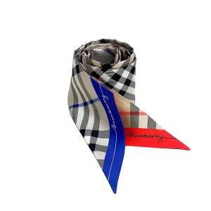 버버리 체크 실크 스카프 / 8108158