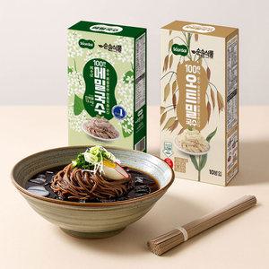 순솔 100% 메밀국수 1kg+오트밀국수 1kg  (100g x 10봉 x 2박스) 글루텐프리 고단백질면 제로당 무첨가물