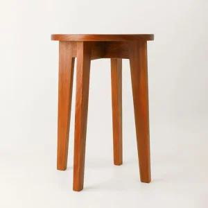 마호가니 우드 감성 나무 원목 의자 스툴/1인용/1인/간의/어린이/원형/등받이/없는/식탁/보조/스톨/미니