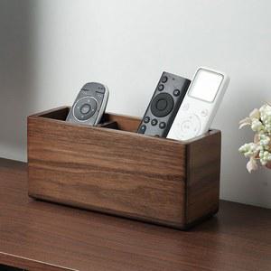 원목리모컨박스 정리대 거치대 리모컨 셋톱 원목 리모컨박스 플러그 가리개 수납함 벚나무