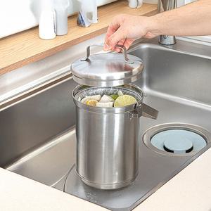 정리더하기 완벽차단 밀폐 스테인리스 음식물쓰레기통 3L