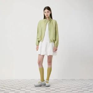 [롯데백화점]씨씨콜렉트 린넨 블렌드 모크넥 크롭 점퍼 (C252MSJ032)