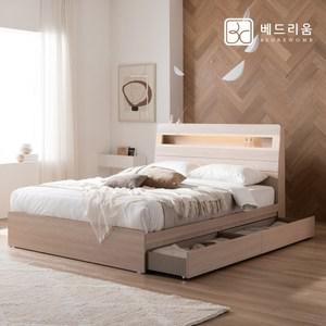 금성침대 베드리움 NEW 스마트메이트 편백 LED 수납침대(Q)+듀얼쿠션 유로탑
