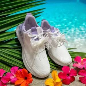 진주 리본장식 여성운동화 5cm 키높이 통기성 좋은 경량 니트 컴포트 스니커즈리