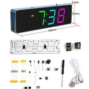 LED 알람 시계 8266 키트 날짜 RGB 시계 온도 알람 컬러 디스플레이 스누즈 DIY 전자 미니 장식 디지털