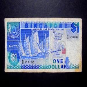싱가포르 1987년 1달러 지폐(658782)