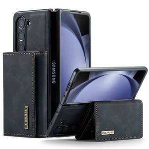 삼성 갤럭시 Z 폴드 7 6 5 4 3용 DG.Ming 레트로 가죽 마그네틱 탈부착 트라이폴드 지갑형 케이스