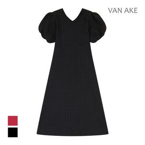 [반에이크] 브이넥 퍼프 롱 원피스_VB38OPQ301Z