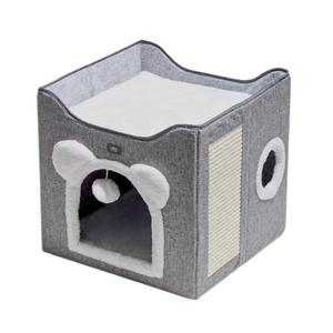 레토 고양이 숨숨집 2단 스크래처 하우스 방석 쿠션