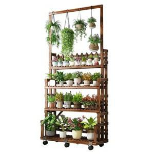 화분진열대 발코니 베란다 선인장 화분 식물 정원 선반 원목