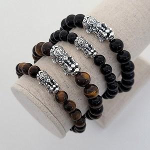 [윤가금방] 효령 99.9 비휴 호안석 오닉스 원석 실버 팔찌