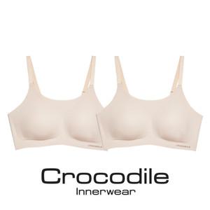 [크로커다일] 감탄브라 라이크라 인견쉘론 스트랩 패드일체형 브라 2종 베이지 CDWBR4N24_2