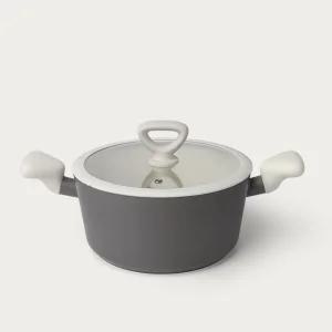 키친플라워 인덕션 냄비 투톤 세라믹 코팅 20cm 양수/IH 찌개 가스렌지 겸용 가스레인지 호환 인덕션용