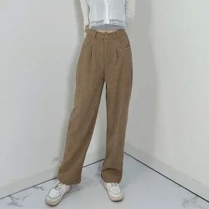 [하프클럽/]겨울 핀턱 세미 와이드 밴딩 골덴바지