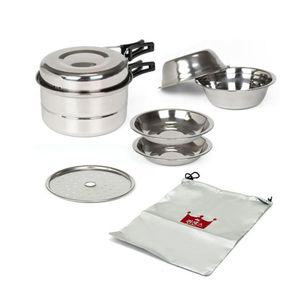 퀸센스 코펠 캠핑 식기 냄비 그릇 스텐 세트 8P