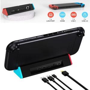 스위치 2 TV 도크용 휴대용 충전 도킹 스테이션 베이스 HDMI C 포트 USB 어댑터와 호환 가능 네트워크