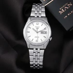 [세이코]5 SNK385K1 오토매틱 데이데이트 아날로그 클래식 남자 메탈 손목시계 c