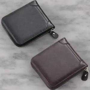 [다잇템] 남성 스퀘어 정리 베이직 자크 동전 쁘띠 지갑