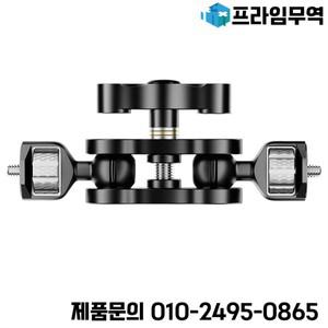 삼각대 전화 클립 용 듀얼 볼 헤드가있는 매직 암 관절 LED 라이트 LCD 모니터 마이크 1/4 인치 나사