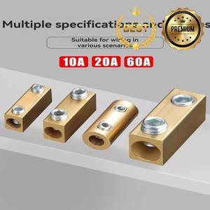10/20Sets 열 수축 튜브가 있는 황동 터미널 블록 10/20/60/80A 1 In Out 고전력 분배기 퀵 와이어 커넥터