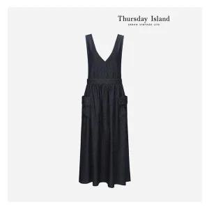 [써스데이아일랜드][Thursday Island] 딥 브이넥 레이어드 데님 원피스(T236MOP159W)