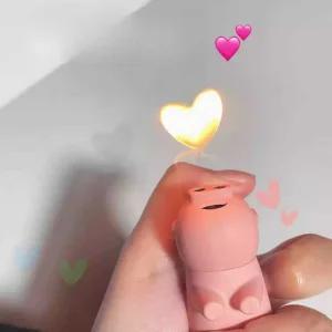 하트라이터 하트불꽃 돼지코 귀여운 라이터