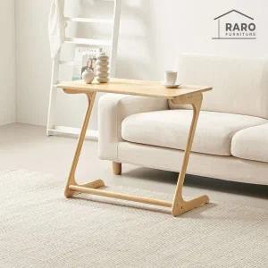 [라로퍼니처]클로버 원목 800 이동식 사이드 소파 테이블 협탁