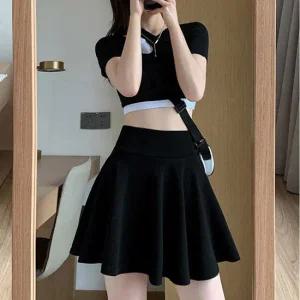 플레어 미니 A라인 속바지 치마 밴딩 스커트 SH245