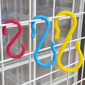 컬러 플라스틱S자고리 행거걸이고리 후크 압축봉 커튼