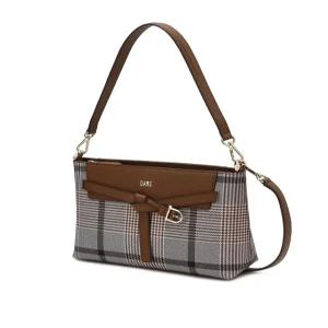 닥스 액세서리 25FW [에딘버러 체크] 브라운 빅 모던 체크 벨트장식 숄더 겸 크로스백 DCBA5F675W2