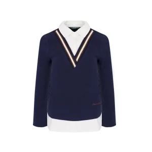 [크로커다일 레이디] 셔츠 레이어드 카라넥 티셔츠_CLDWTS114